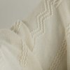 Deerlux Decorative Zigzag Stripe Pattern Knit Throw Blanket with Fringe, Cream QI003967.CM